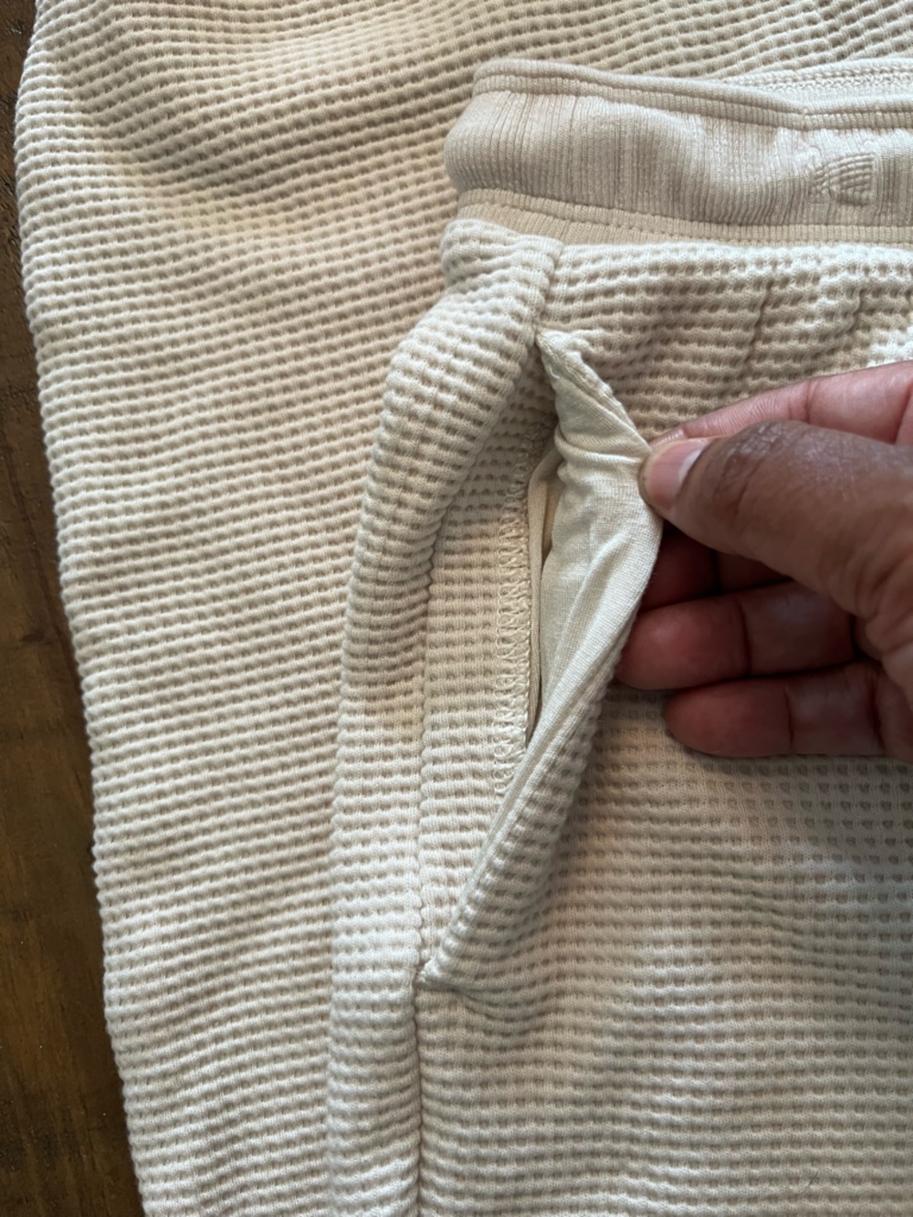 Athleta Tranquil Mid Rise Waffle Jogger Cream Lounge Pants Women’s Small Petite - Picture 6 of 9